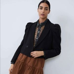 Zara Leopard Sheer Blouse SZ S